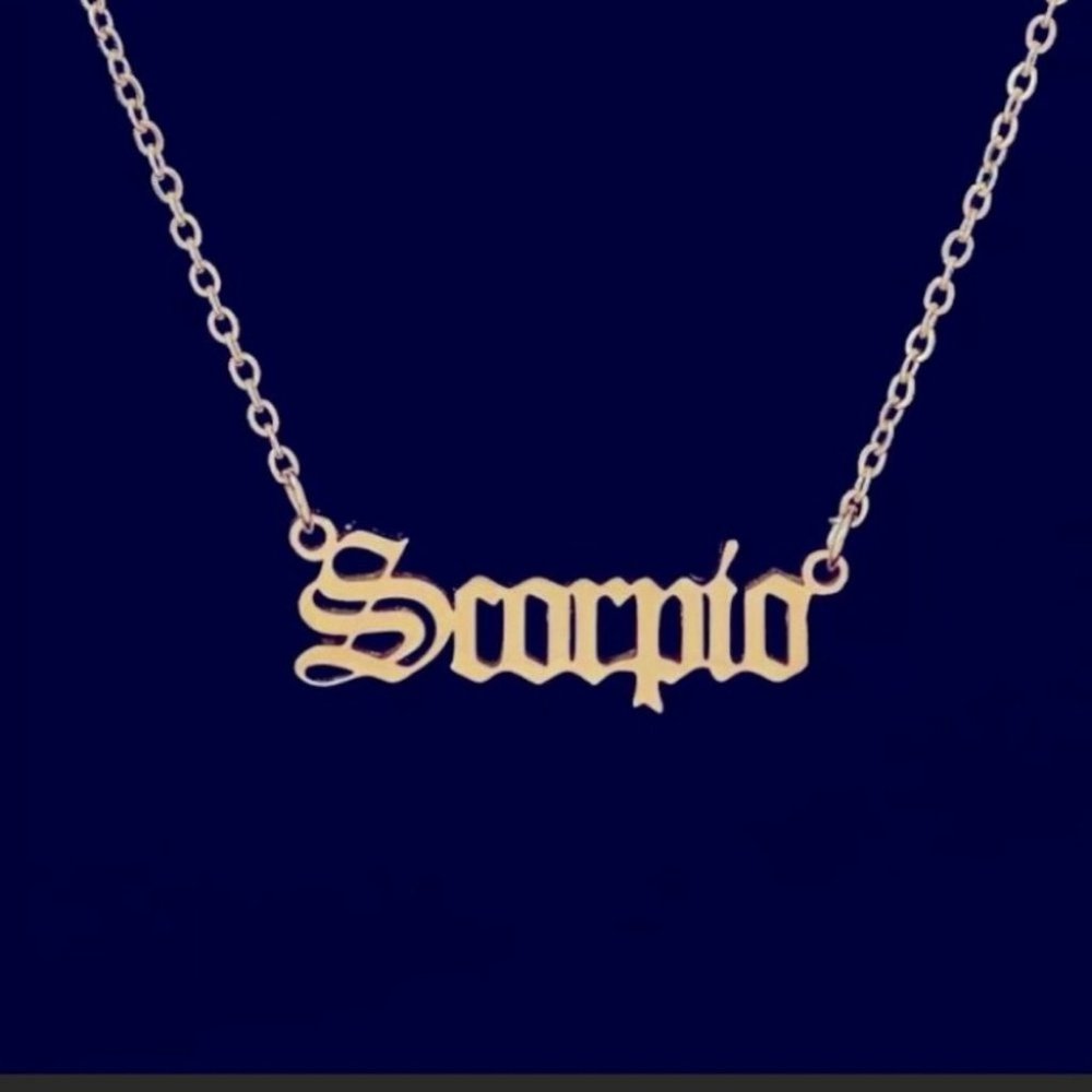 12 Astrological Letter Pendants Gold Necklace 925 - Picture 5 of 13